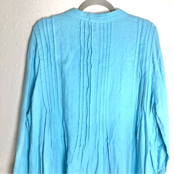 Free People x CP Shades Yoko Tunic long sleeve tunic dress in blue Sz L - Picture 6 of 16